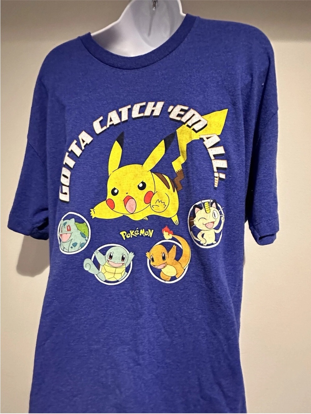 Men’s Blue Pokémon Graphic Tee XXL Pikachu